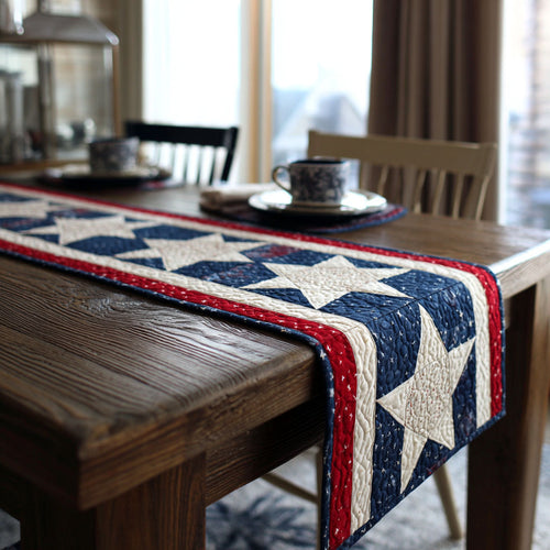 Freedom Stars Quilted Table Runner NCU0DDK2547