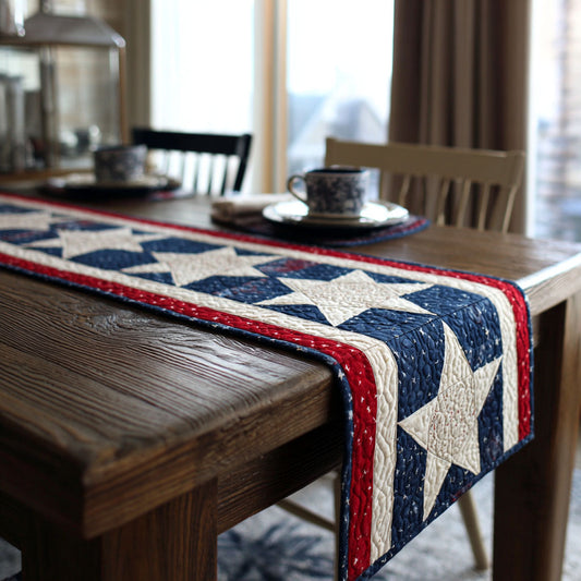 Freedom Stars Quilted Table Runner NCU0DDK2547