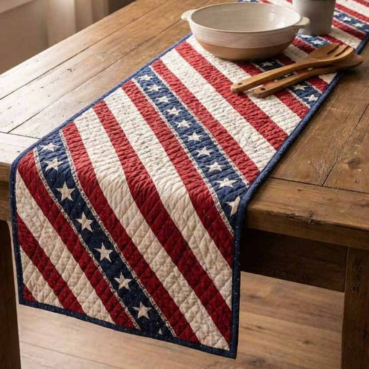 Freedom Stripes Quilted Table Runner NCU0NXD1696