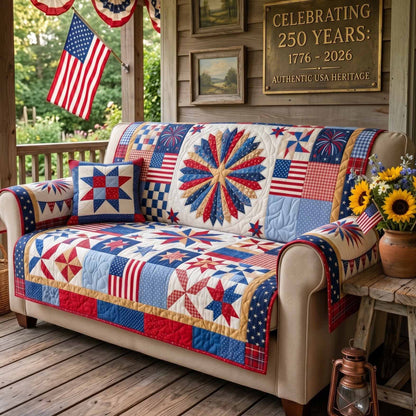 Freedom Wheel Quilted Sofa Cover NCU0NXD1887