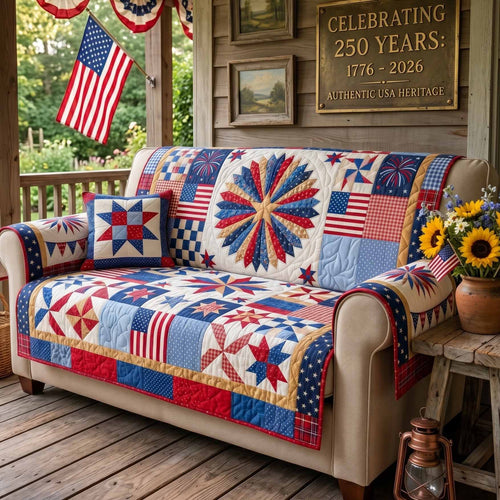 Freedom Wheel Quilted Sofa Cover NCU0NXD1887