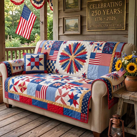 Freedom Wheel Quilted Sofa Cover NCU0NXD1887