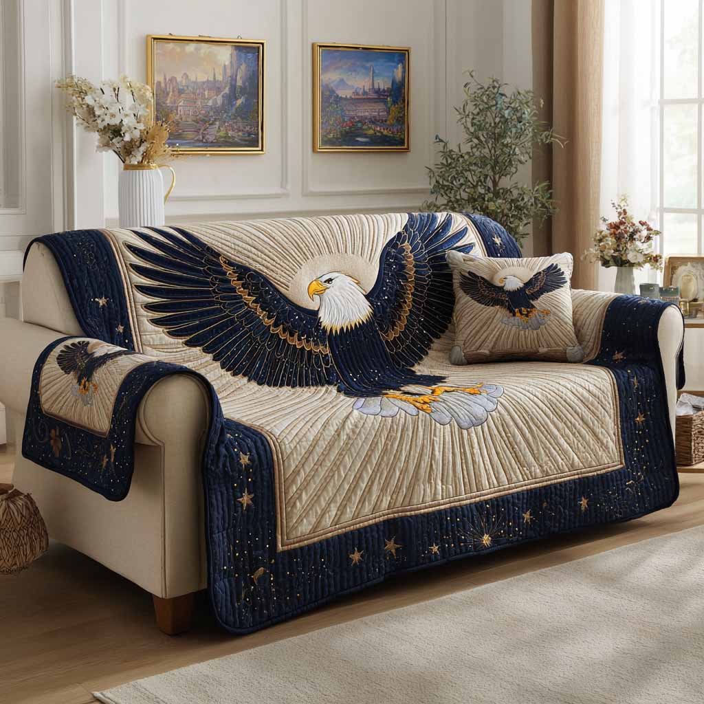 Freedom Wings Quilted Sofa Cover NCU0NXD1575