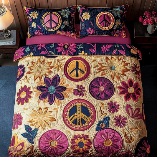 Fresh Blossoms 3-Piece Quilted Bedding Set NCU0NVH321