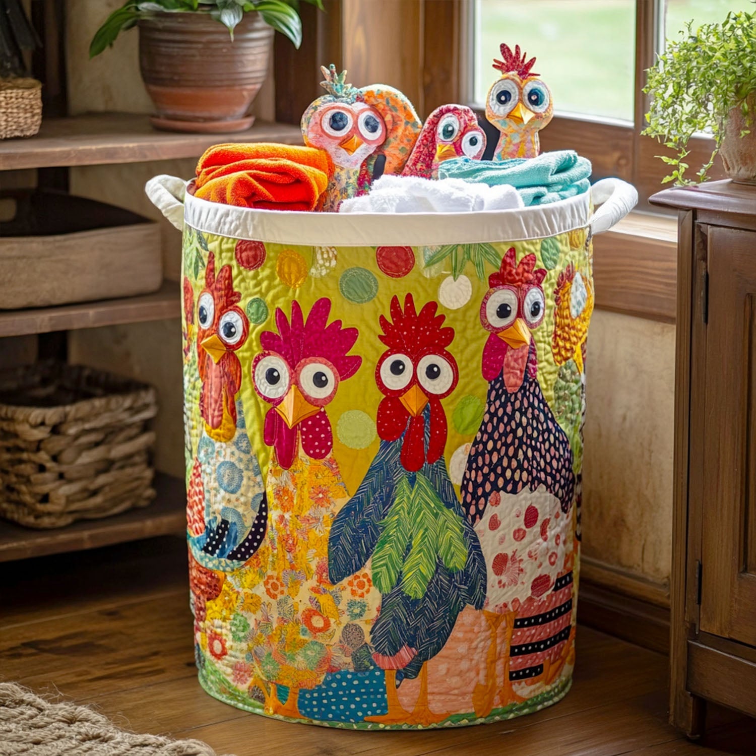 Fresh from the Coop Quilted Laundry Basket NCU0PTT782 – Quiltnest