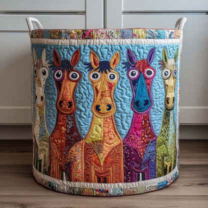 Friendly Fillies Quilted Laundry Basket NCU0NNT2698