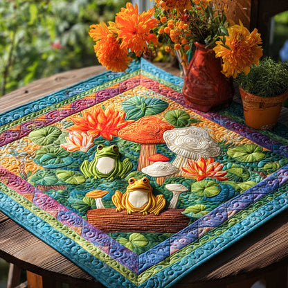 Frog Symphony Quilted Table Topper NCU0PTT951