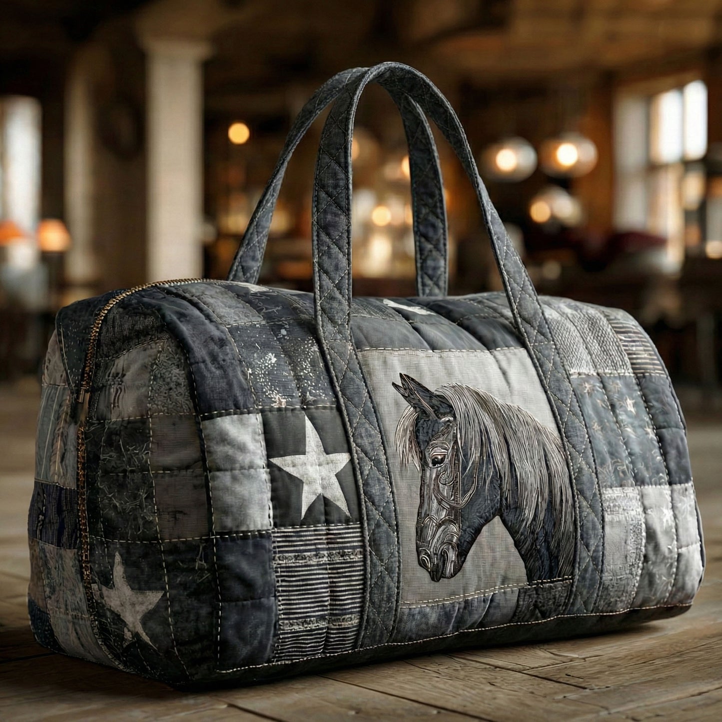 Frontier Horse Quilted Duffle Bag NCU0NTD1441