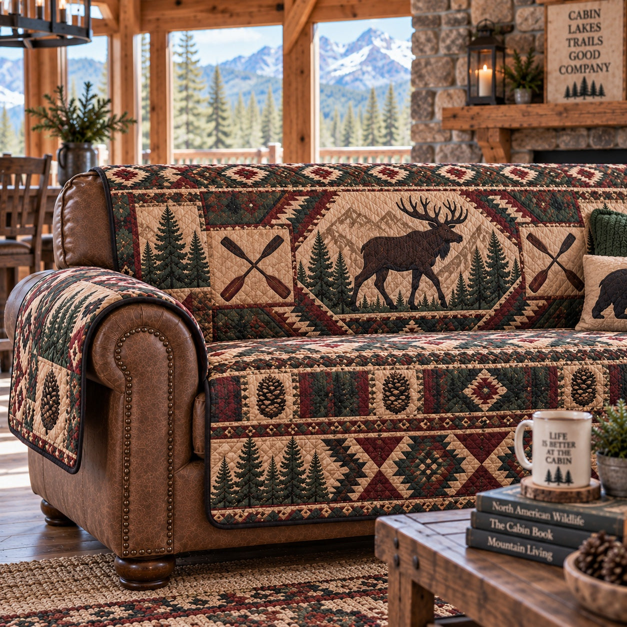 Frontier Antler Trail Quilted Sofa Cover NCU0PVL1100