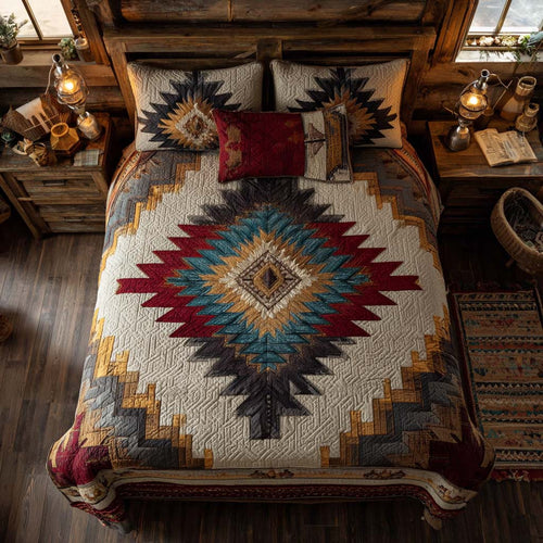 Frontier Diamond Glow 3-Piece Quilted Bedding Set NCU0NXD1091