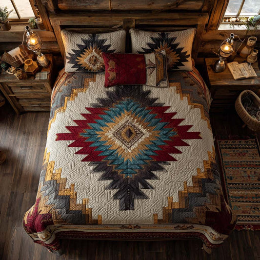 Frontier Diamond Glow 3-Piece Quilted Bedding Set NCU0NXD1091