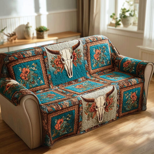 Frontier Longhorn Quilted Sofa Cover NCU0NTD1546