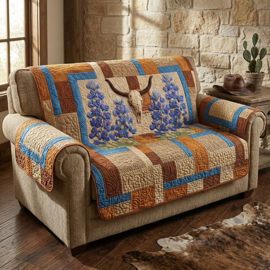 Frontier Longhorn Quilted Sofa Cover NCU0NTD1719