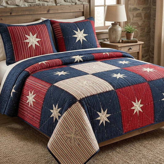 Frontier Patch 3-Piece Quilted Bedding Set NCU0NXD1649