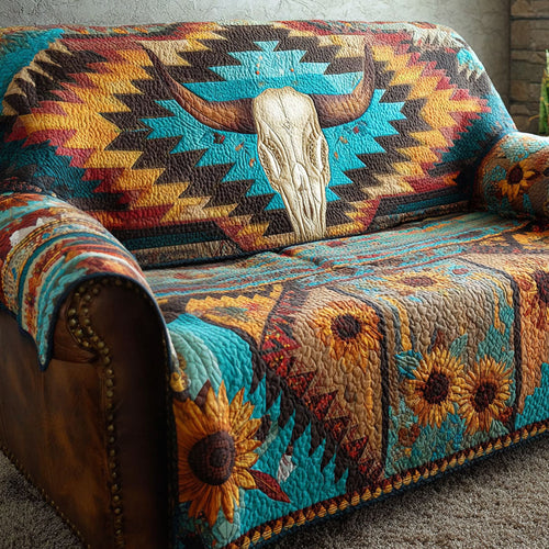 Frontier Skull Quilted Sofa Cover NCU0NTD1710