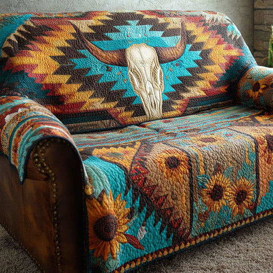 Frontier Skull Quilted Sofa Cover NCU0NTD1710