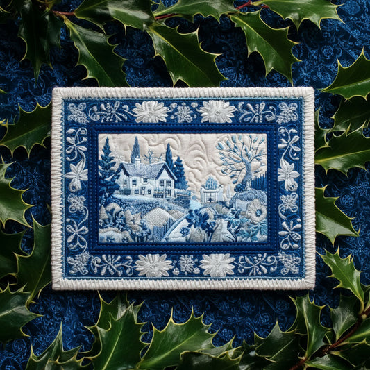 Frost Cabin Quilted Fabric Postcard NCU0PTT2291