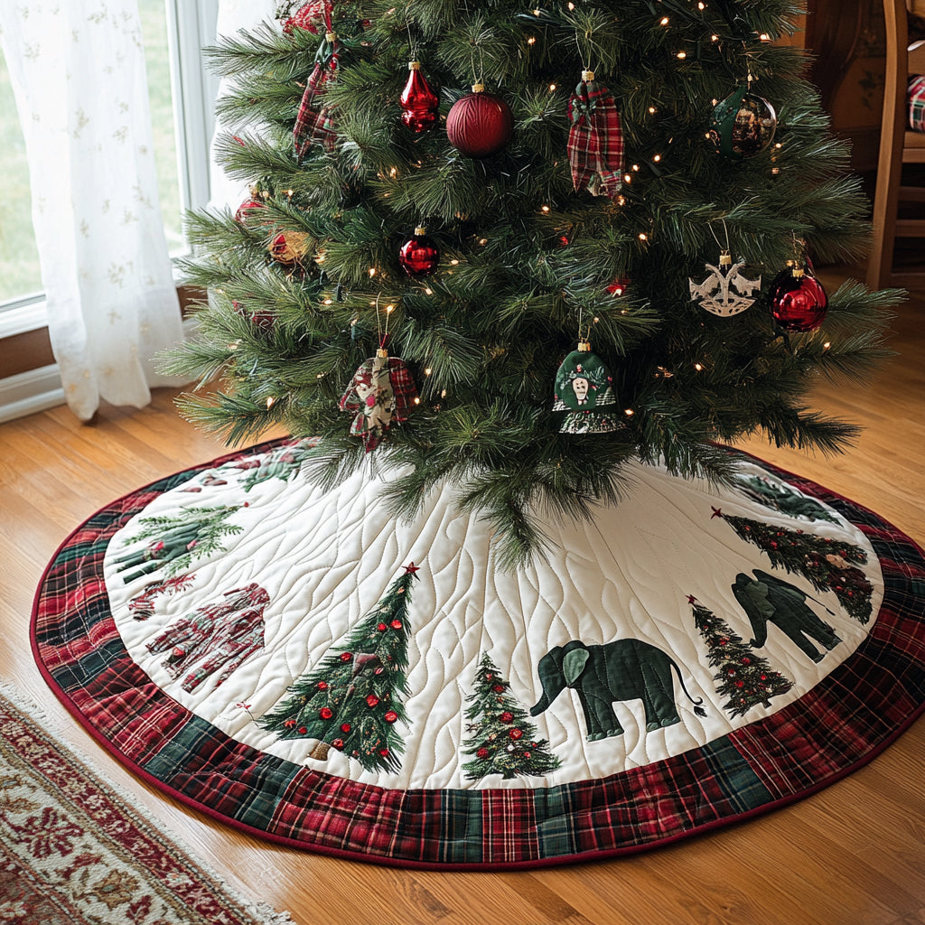 Frost Elephant Christmas Quilted Tree Skirt NCU0DV1431