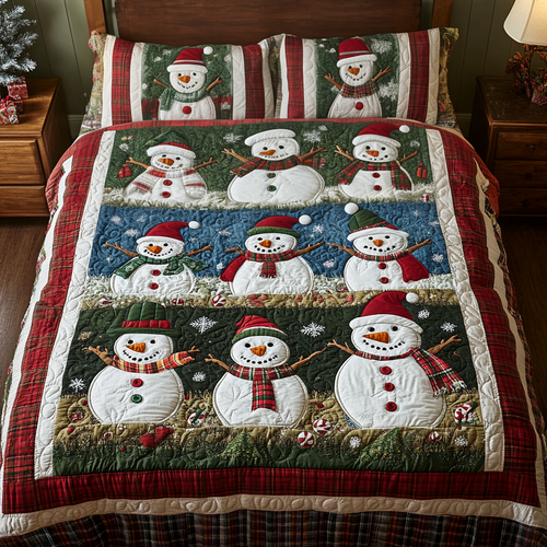 Frost Friends 3-Piece Quilted Bedding Set NCU0NVH004