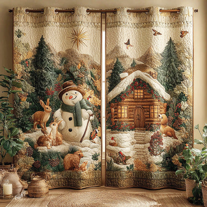 Frost Garden Snowman Quilted Curtains NCU0NTD985