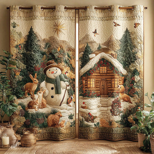 Frost Garden Snowman Quilted Curtains NCU0NTD985