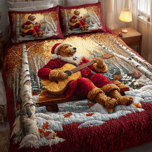 Frost Pine Bear 3-Piece Quilted Bedding Set NCU0NTD882