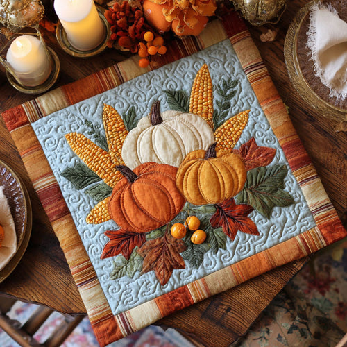 Frost Pumpkin Quilted Table Topper NCU0NTV206