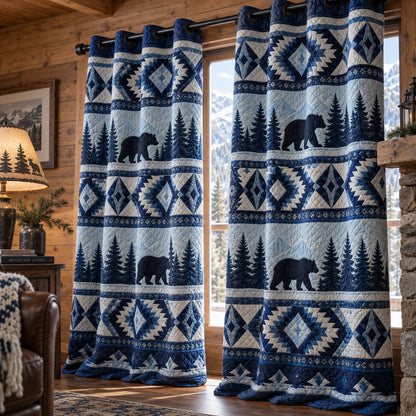 Frost Ridge Bear Quilted Curtains NCU0PVL1138
