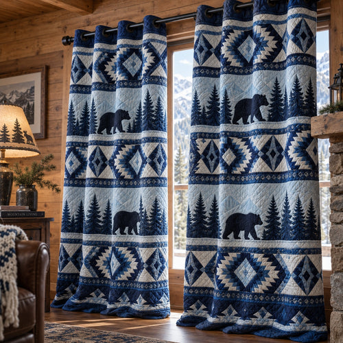 Frost Ridge Bear Quilted Curtains NCU0PVL1138