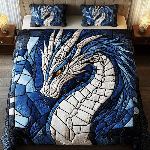 Frost Serpent 3-Piece Quilted Bedding Set NCU0NT2181