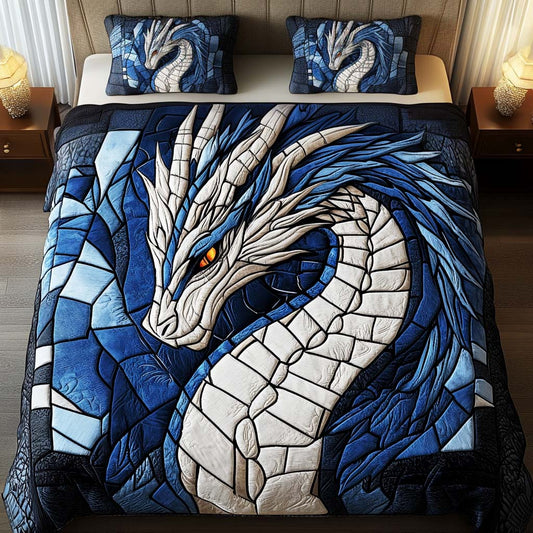 Frost Serpent 3-Piece Quilted Bedding Set NCU0NT2181
