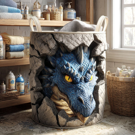 Frostbite Dragon Quilted Laundry Basket NCU0NTV784