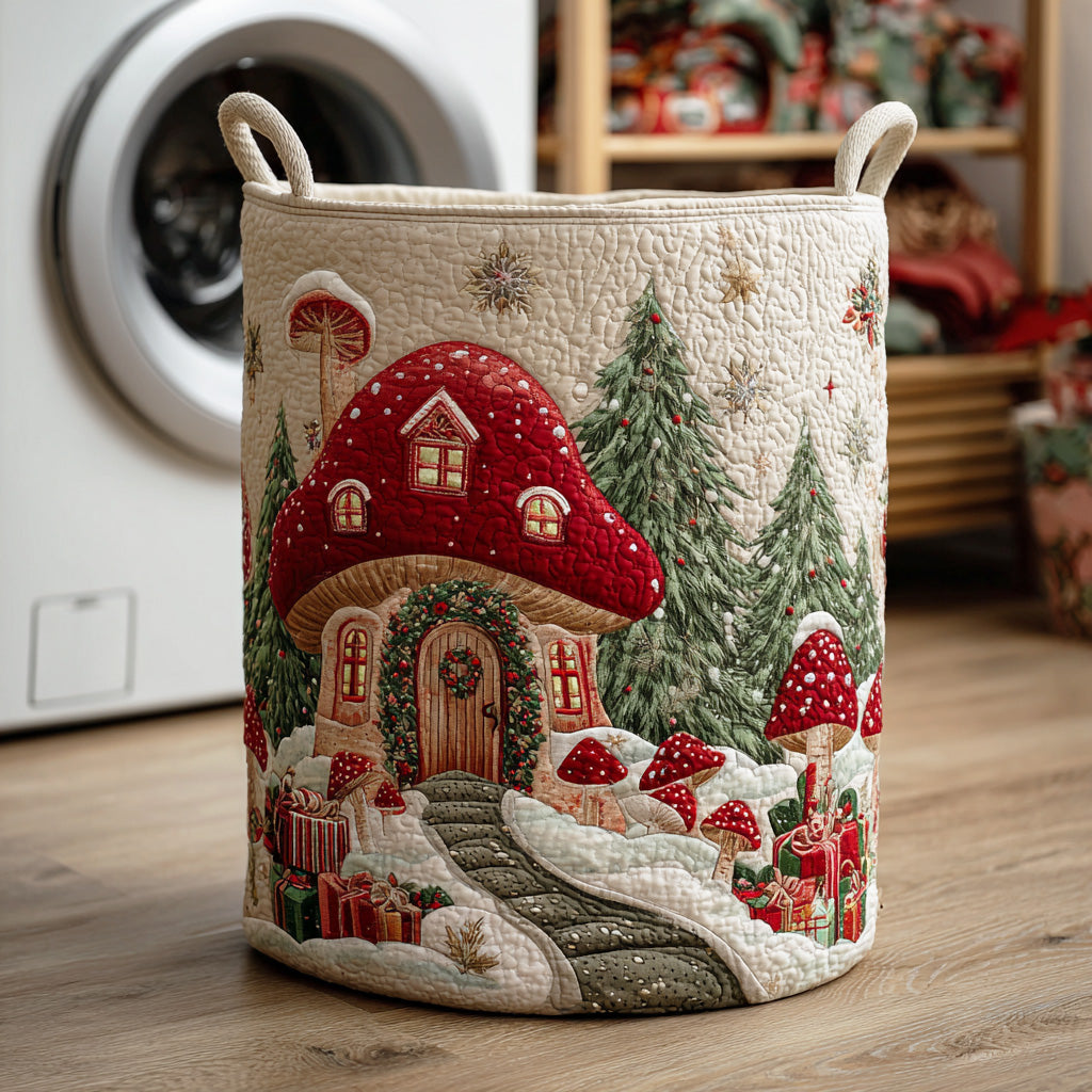 Frostcap Mushroom Trail Quilted Laundry Basket NCU0NTD1137