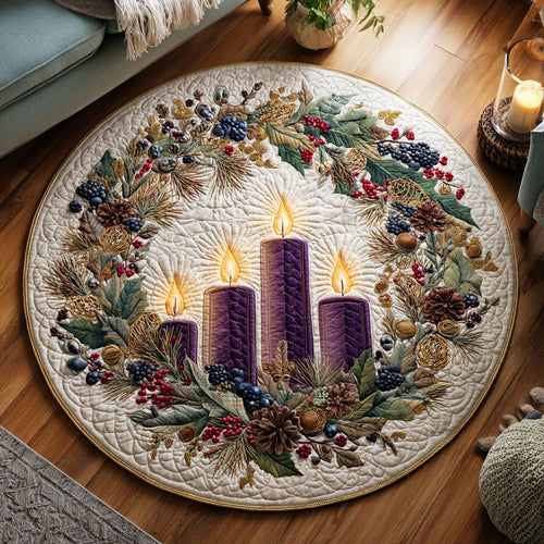 Frosted Advent Bloom Quilted Round Mat NCU0NTV742