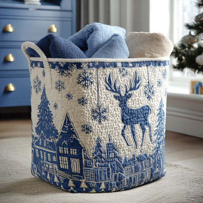 Frosted Antlers Quilted Laundry Basket NCU0PTT1531