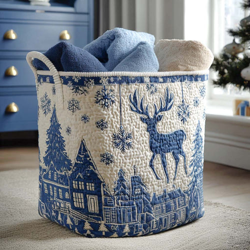 Frosted Antlers Quilted Laundry Basket NCU0PTT1531