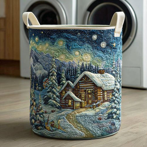 Frosted Cabin Hideaway Quilted Laundry Basket NCU0NTD1106
