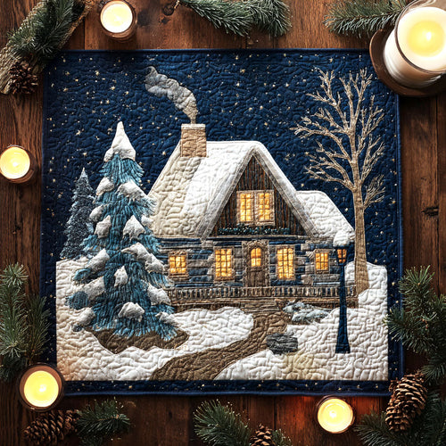 Frosted Cabin Quilted Table Topper NCU0NTV155