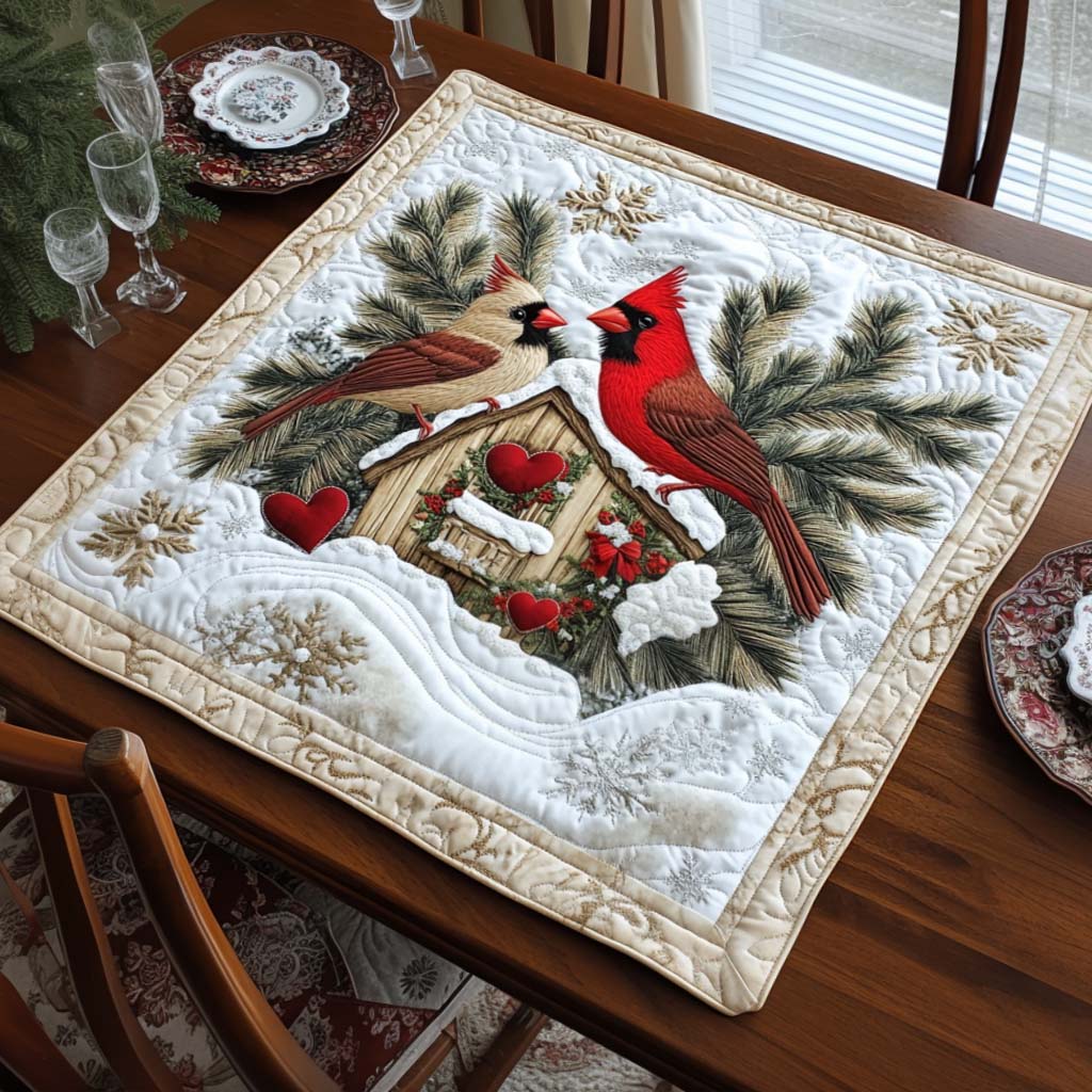 Frosted Feathers Quilted Table Topper NCU0NNT1166