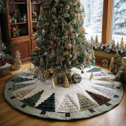 Frosted Forest Wonderland Christmas Quilted Tree Skirt NCU0DV1457