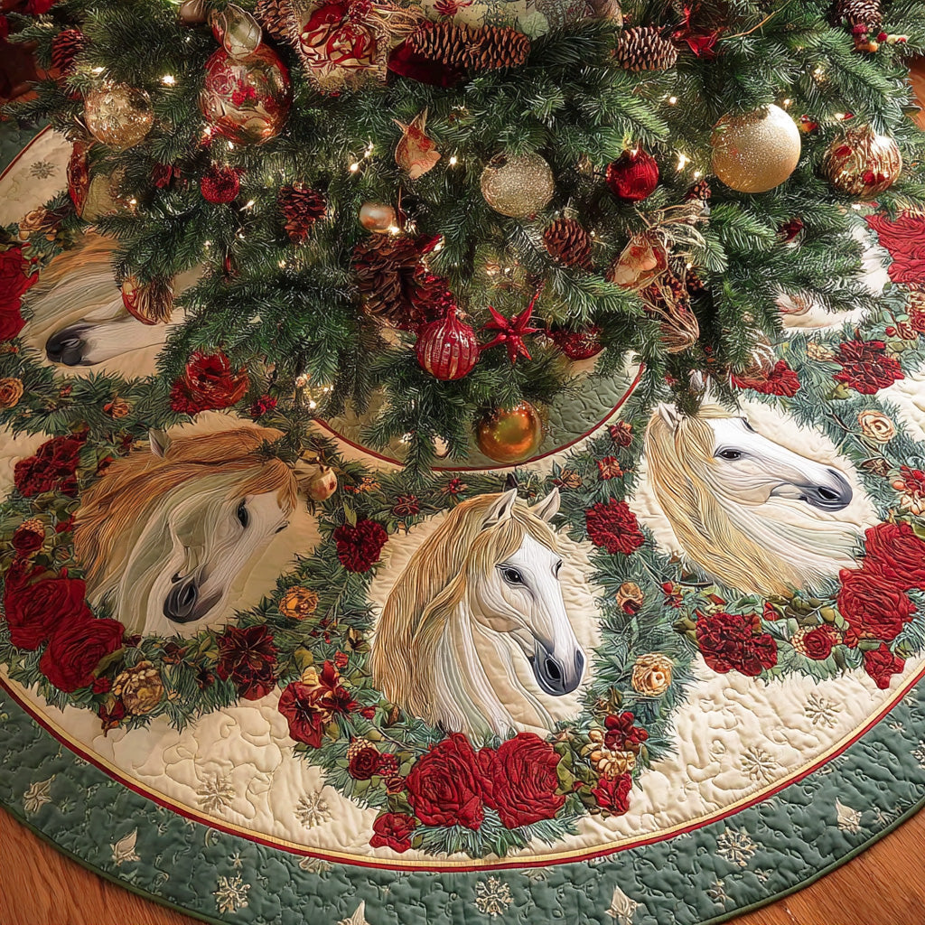 Frosted Mane Journey Christmas Quilted Tree Skirt NCU0NTD792