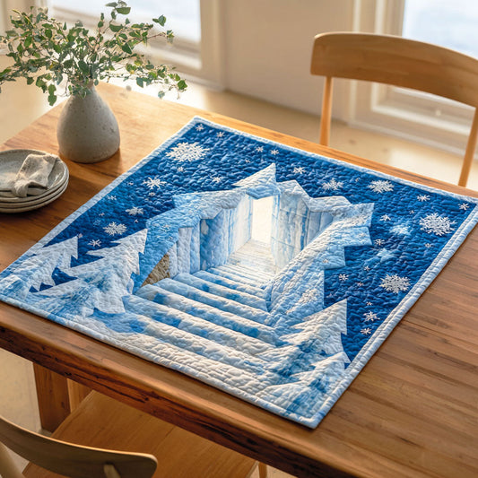 Frosted Winter Walk Quilted Table Topper NCU0NTD512