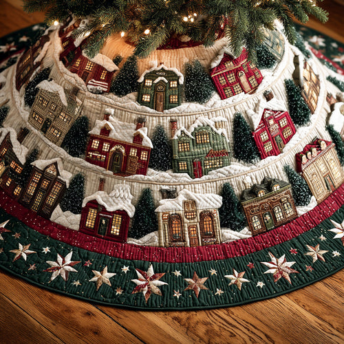 Frostlight Forest Path Christmas Quilted Tree Skirt NCU0NTD1050