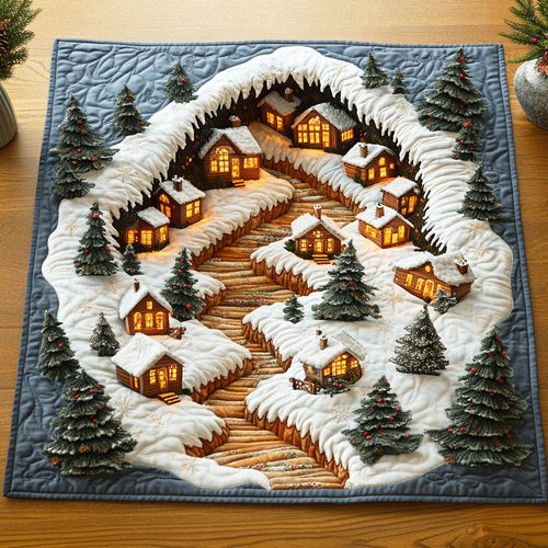 Frostlight Village View Quilted Table Topper NCU0NTD511