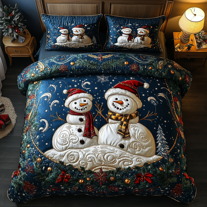 Frosty Cheer 3-Piece Quilted Bedding Set NCU0DDK071