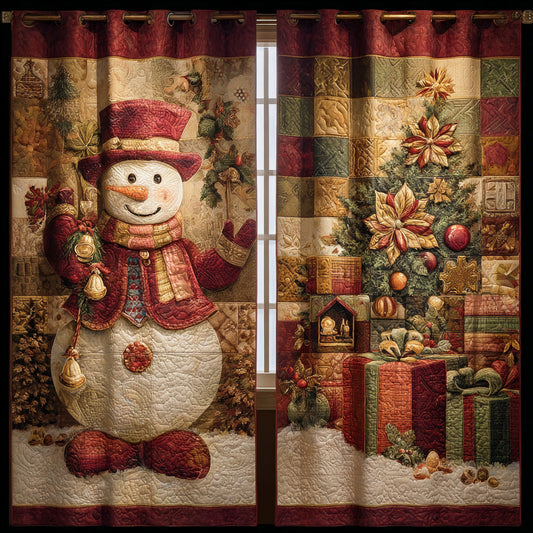 Frosty Day Snowman Quilted Curtains NCU0NTD980