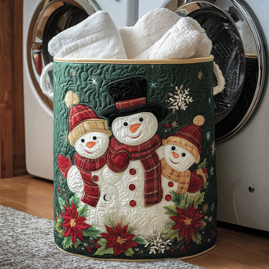 Frosty Family Hugs Quilted Laundry Basket NCU0TH3188