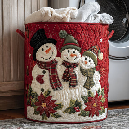 Frosty Family Joy Quilted Laundry Basket NCU0TH3182