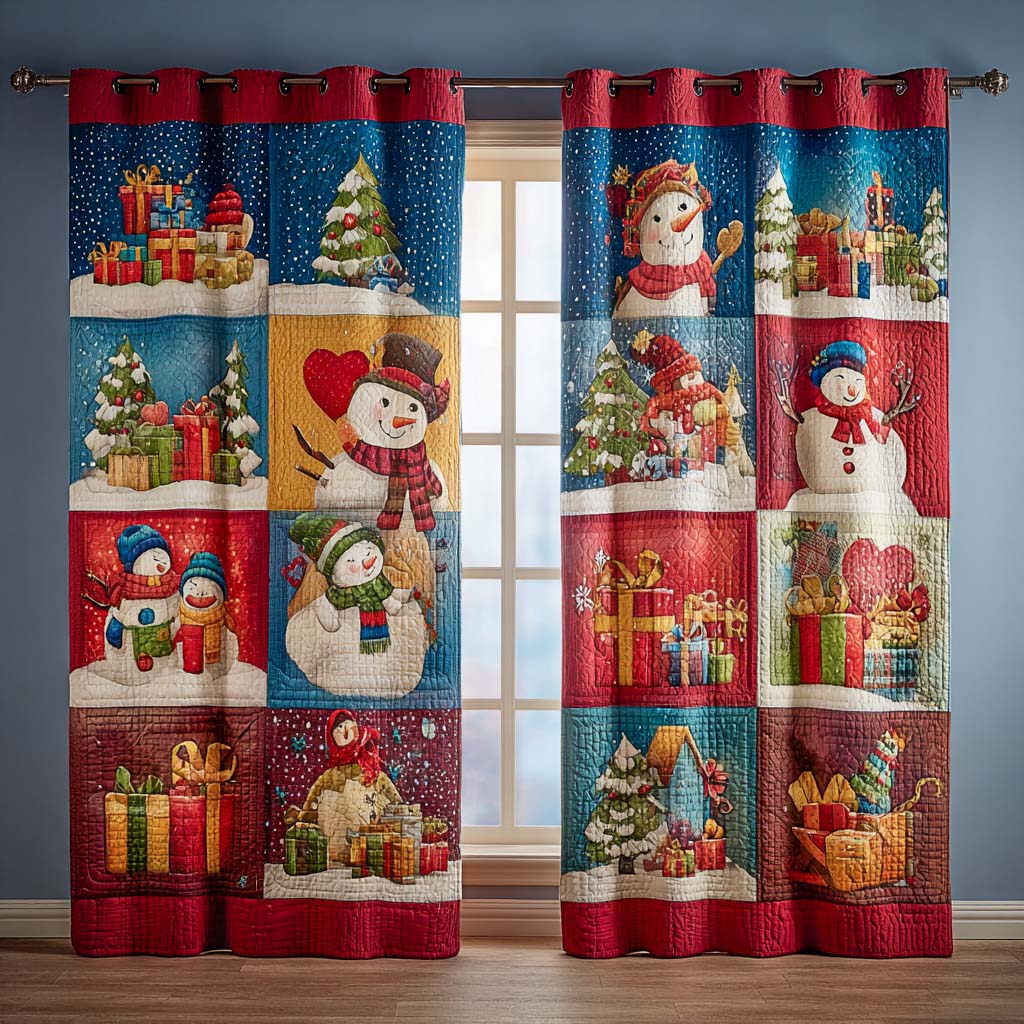 Frosty Family Quilted Curtains NCU0NXD906