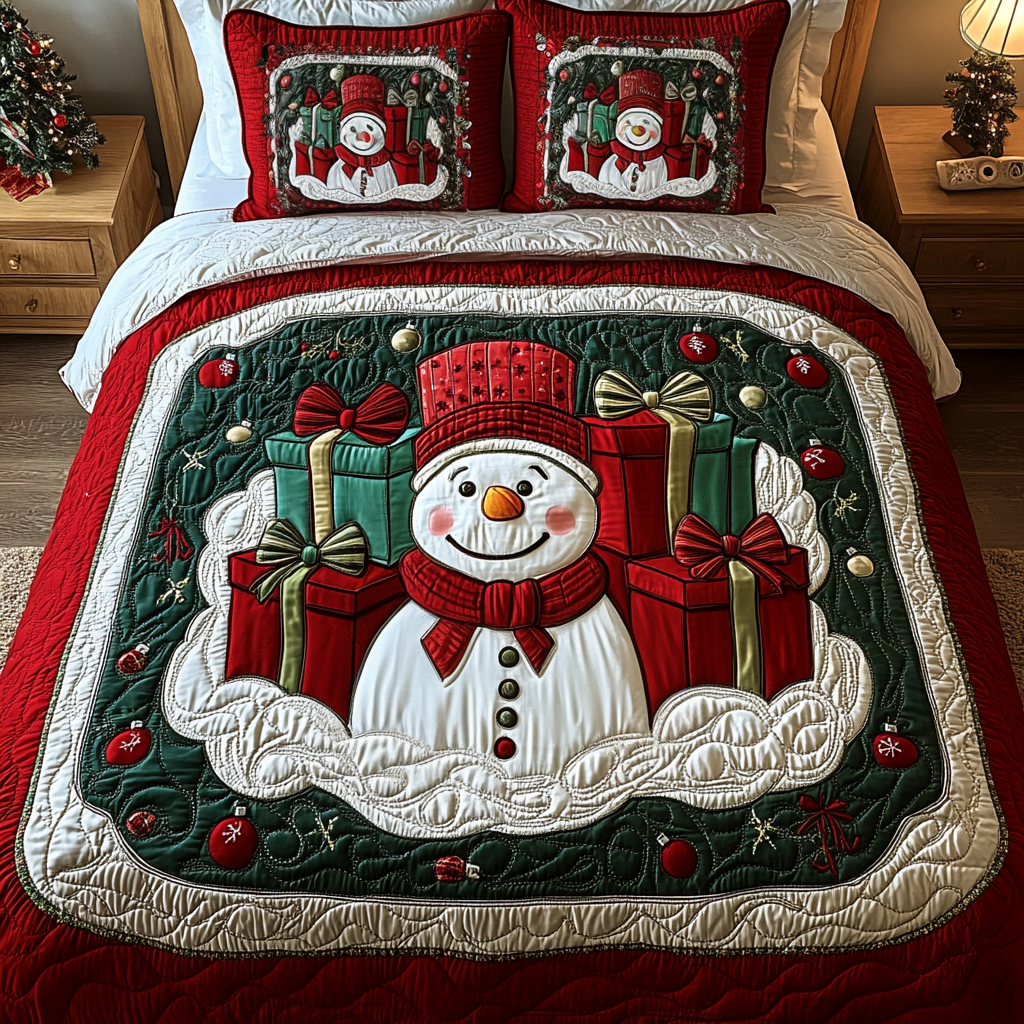 Frosty Festivities 3-Piece Quilted Bedding Set NCU0VH694